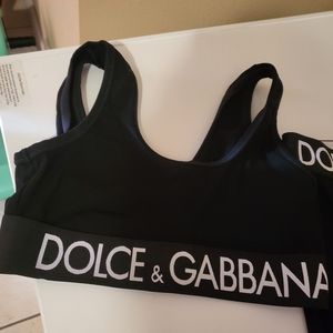 Dolce gabbana logo-band cropped tank top